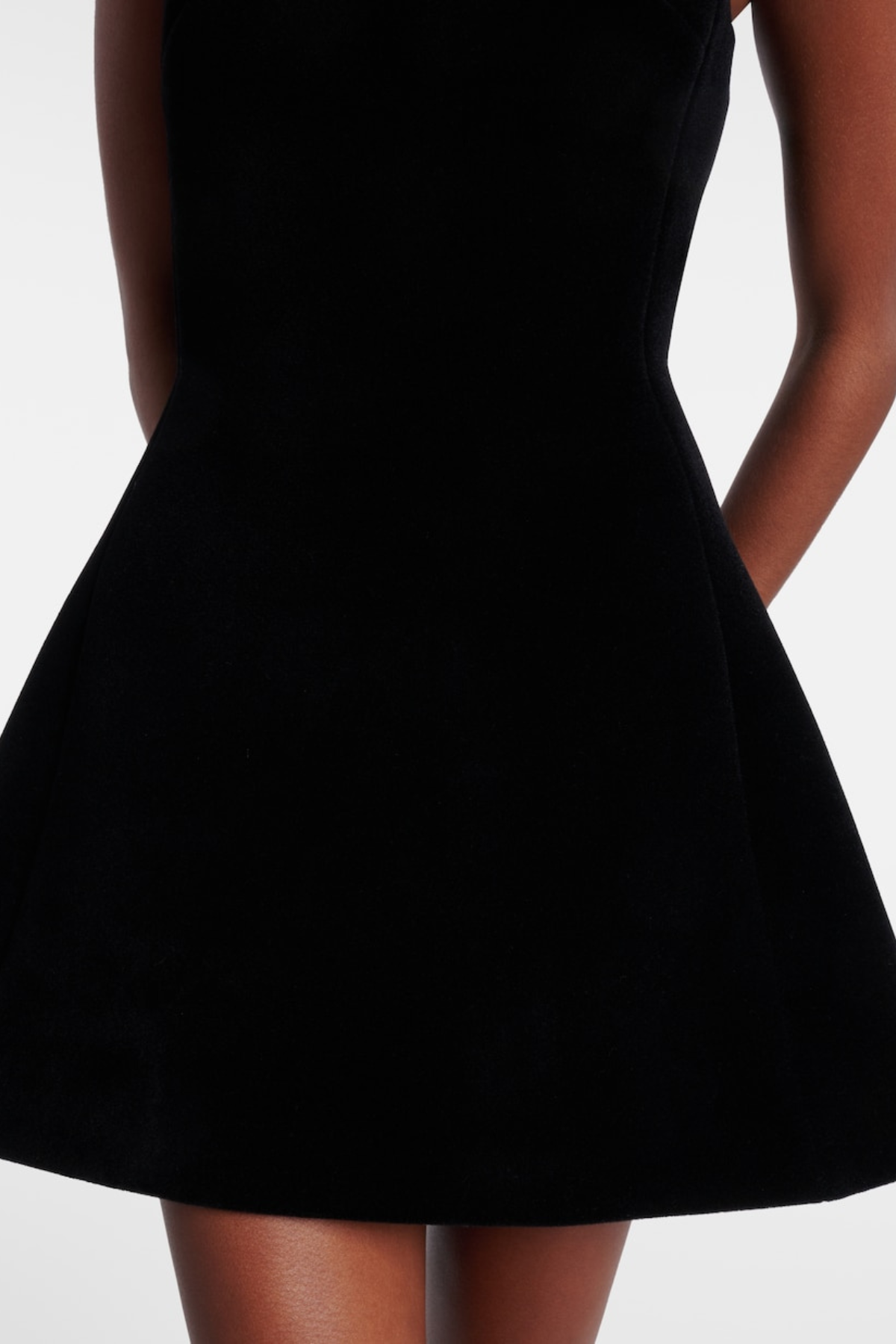 Dismas Crystal Embellished Halter Velvet Mini Dress