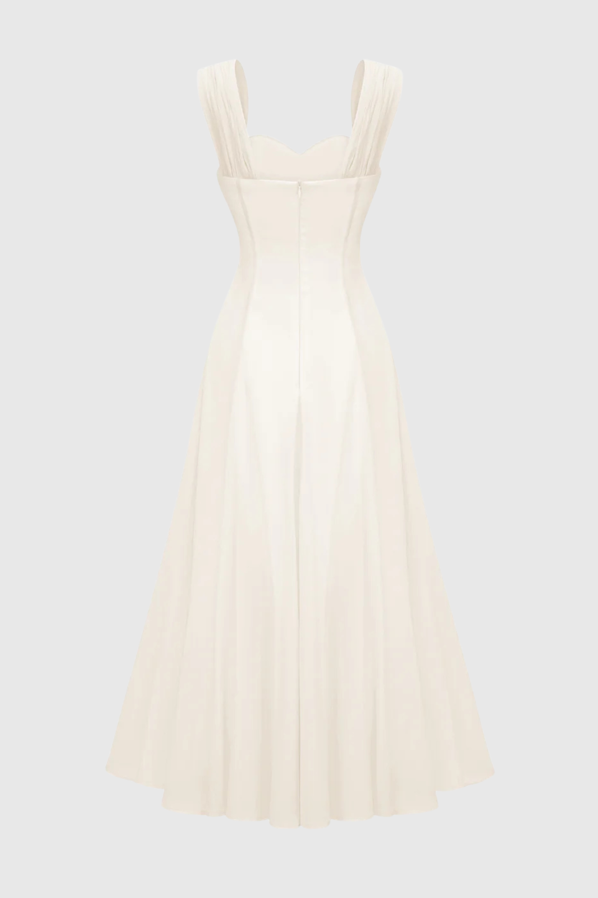 Dolors Flounced Midi Dress - White