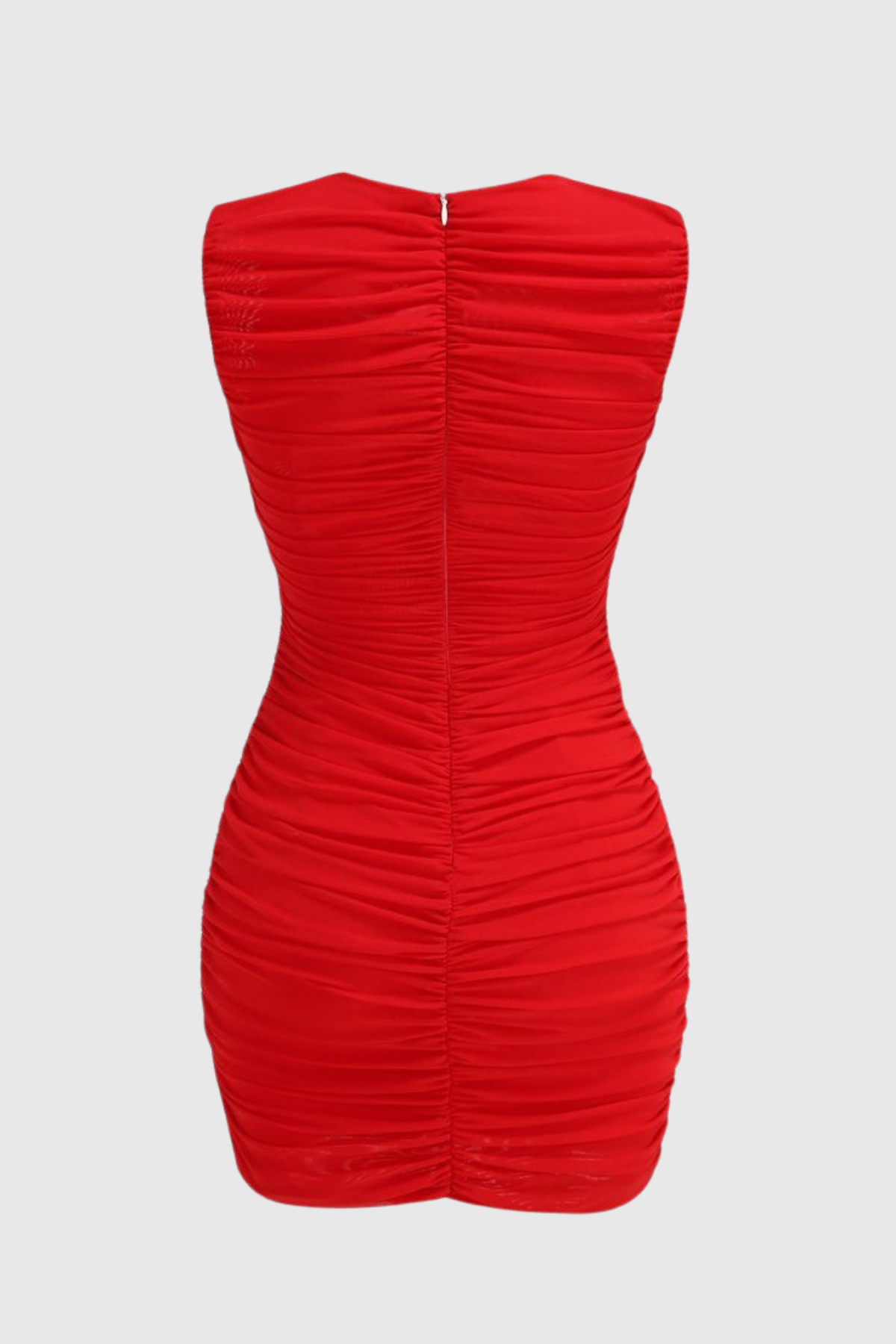 Earls Floral Sleeveless Ruched Mesh Mini Dress