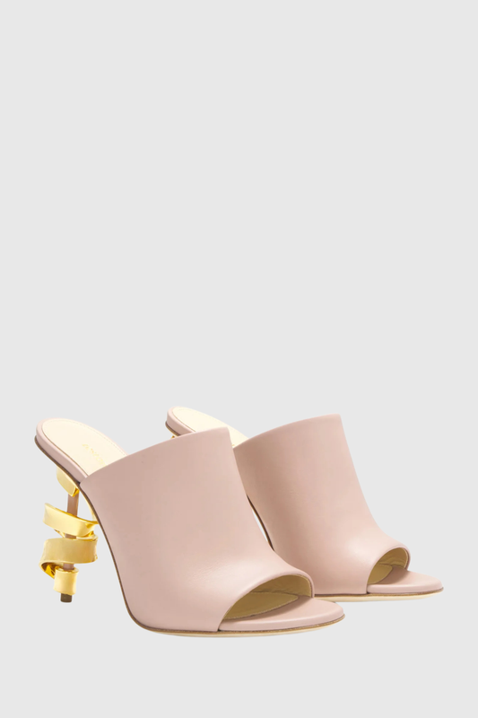 Editha Metal Spiral Mules - Pink