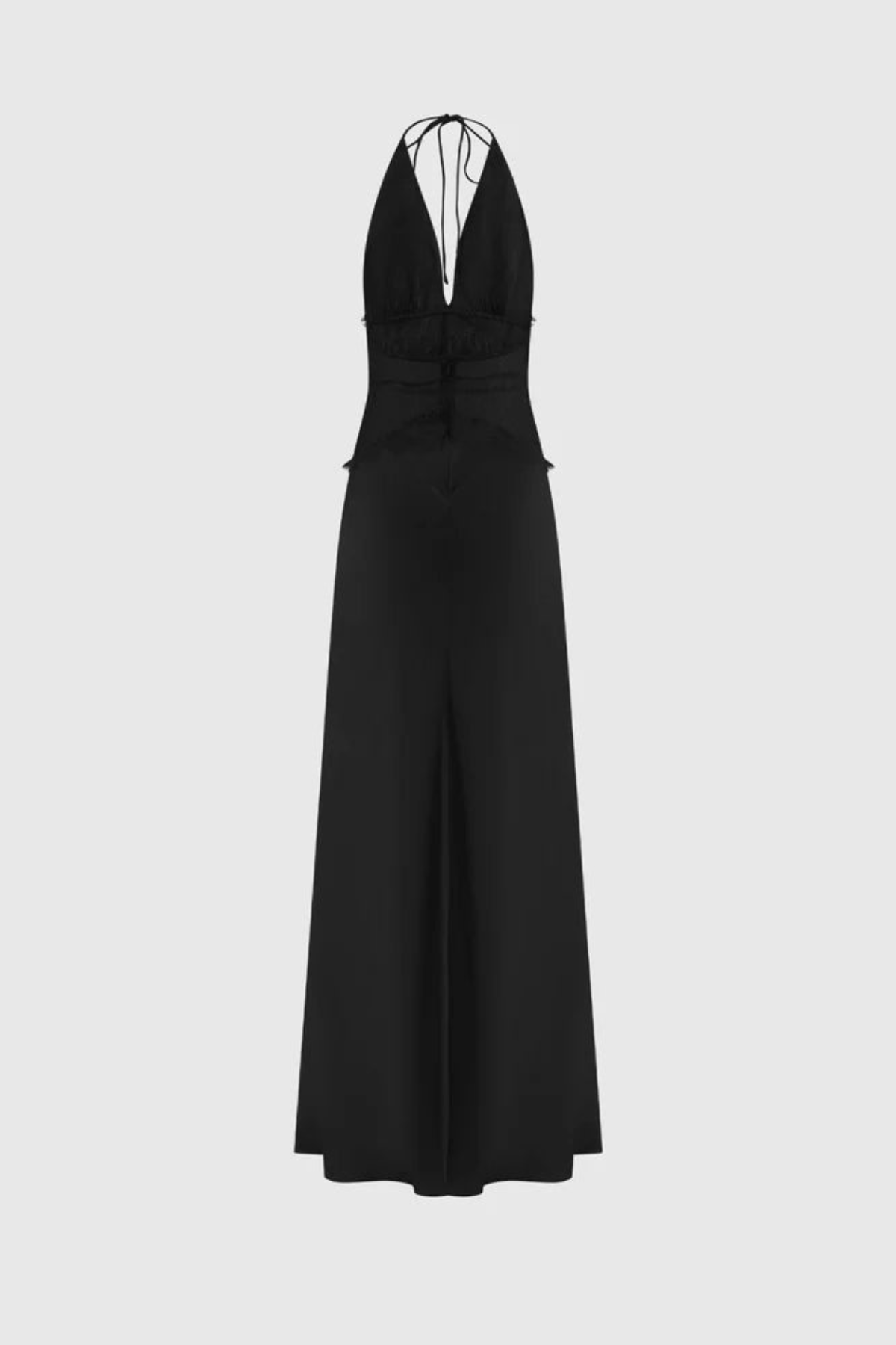 Edwiga Lace Halter Maxi Dress - Black