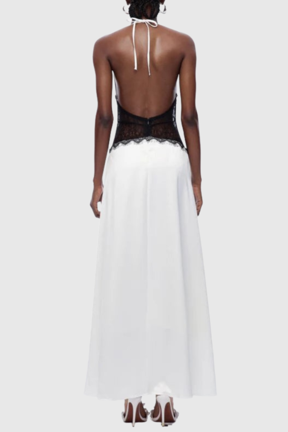 Edwiga Lace Halter Maxi Dress - White