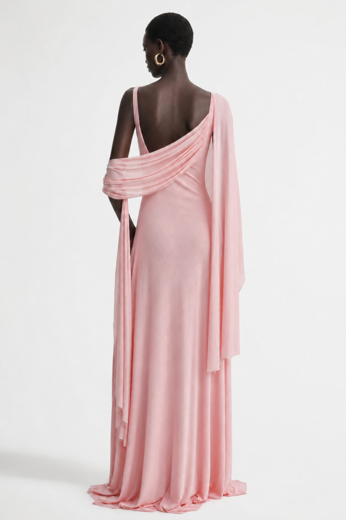Eibhlin Asymmetric Draped Maxi Dress - Pink