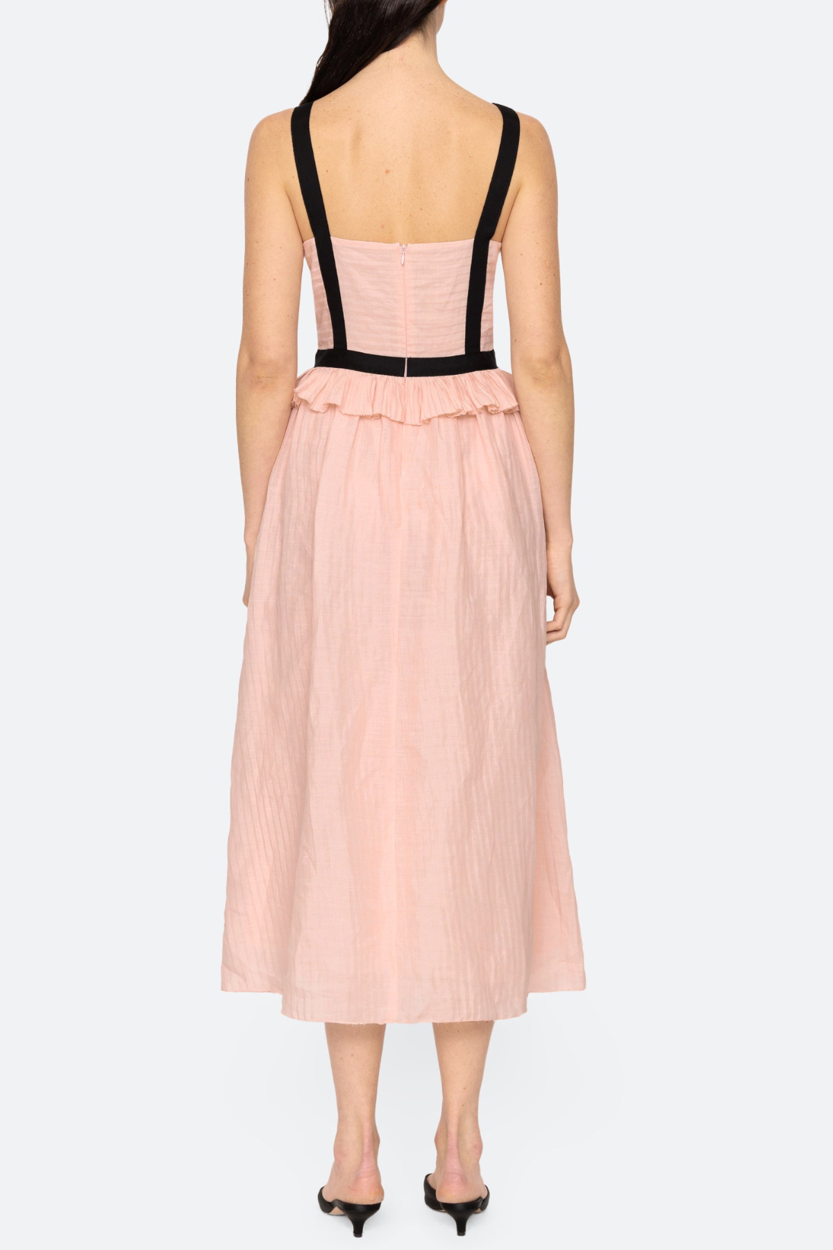 Eleanore V-neck Bow Midi Dress - Pink