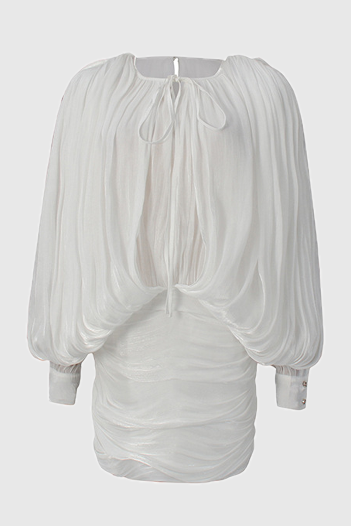 Elona Ruched Bodycon Mini Dress - White