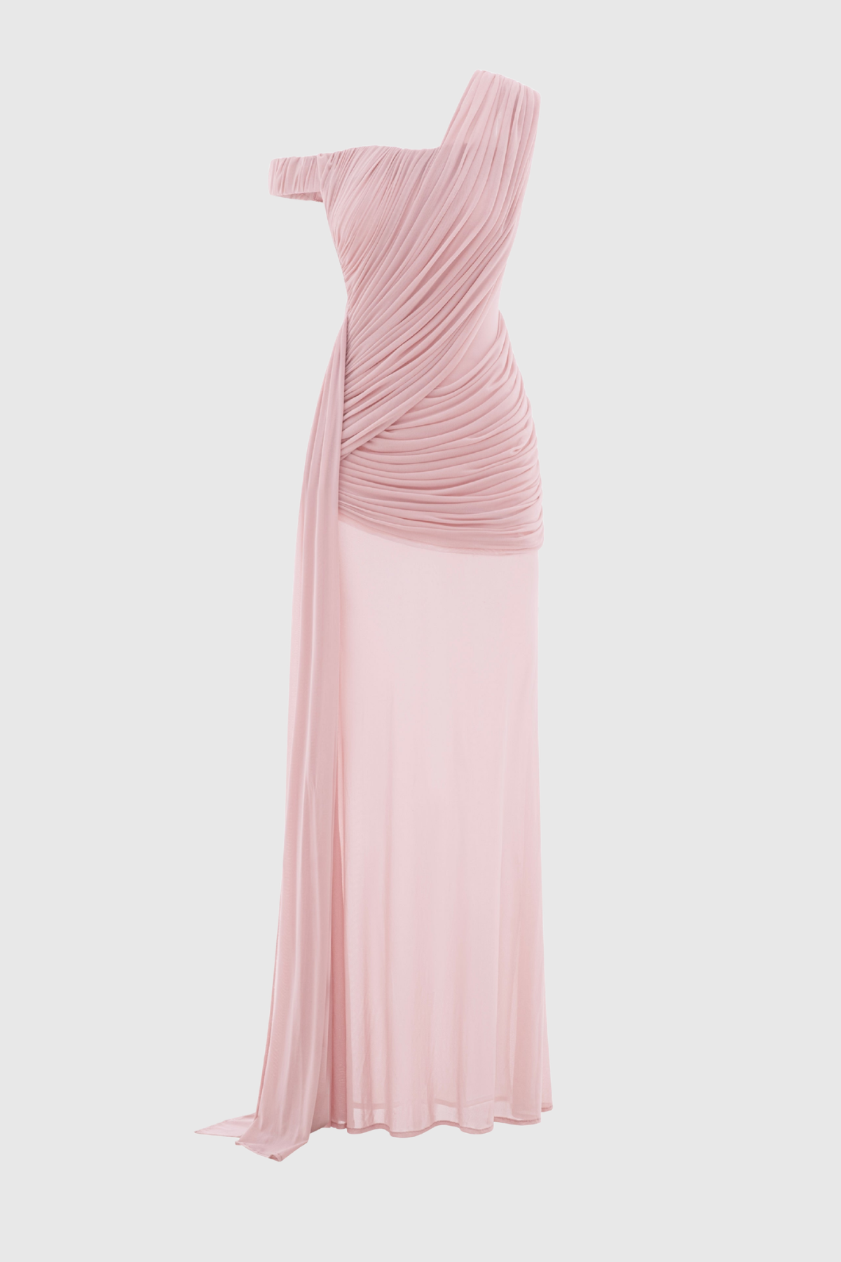 Emeka Asymmetric Draped Maxi Dress - Pink