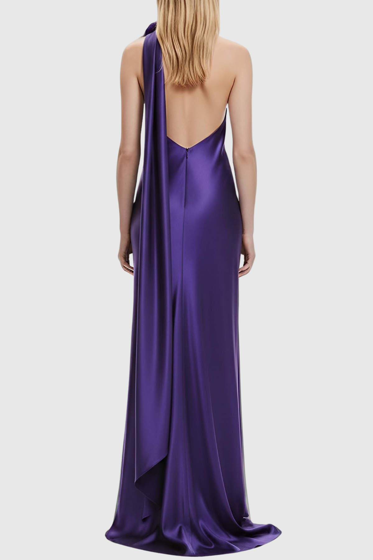 Emere Floral Wrap Satin Maxi Dress - Purple