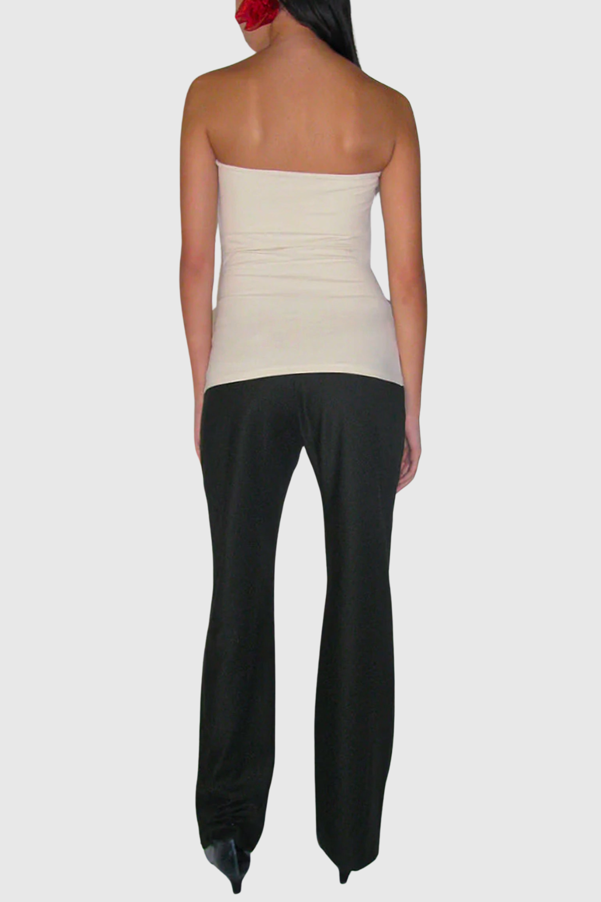 Erbart Floral Strapless Knit Top - Beige