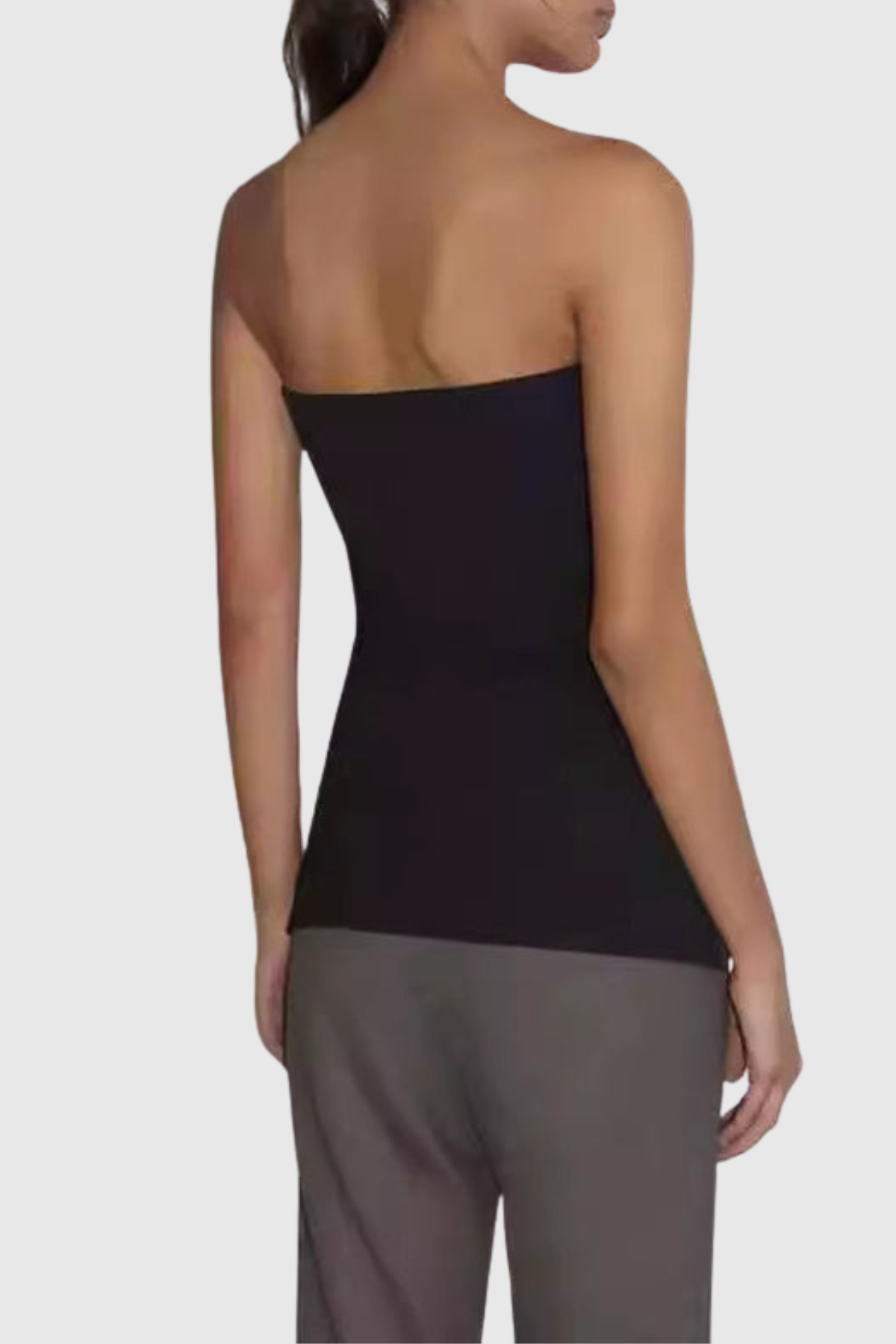 Erbart Floral Strapless Knit Top - Black