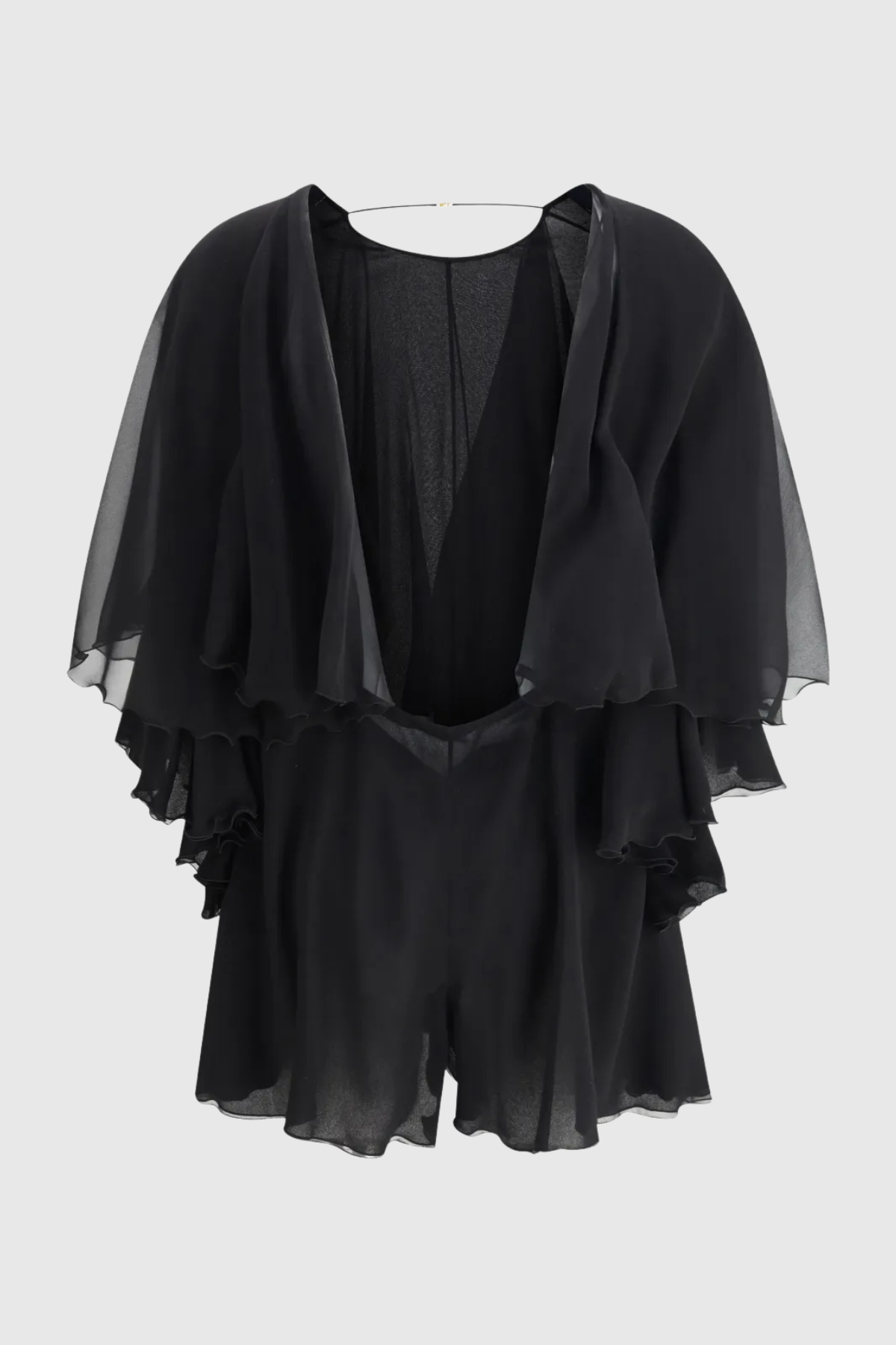 Eripra Backless Ruffle Playsuit - Black