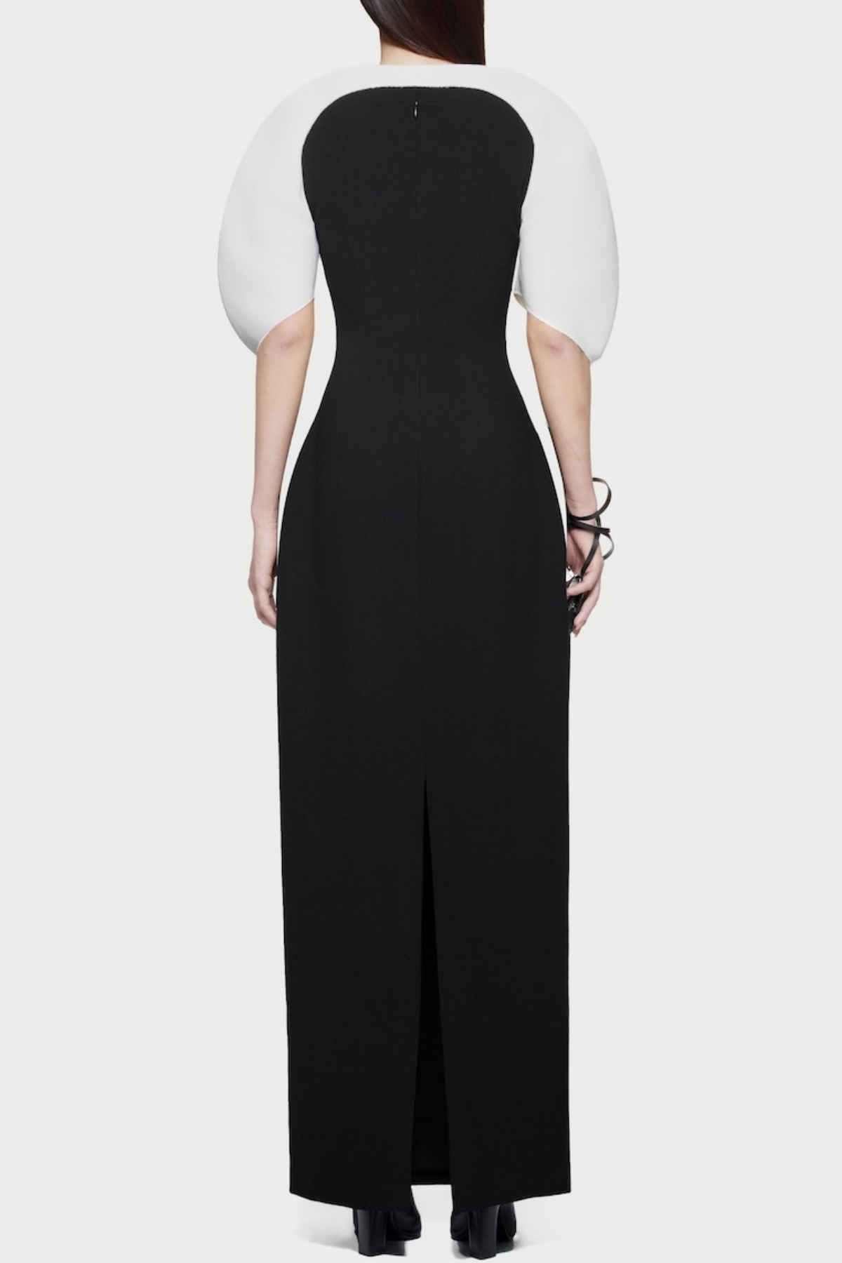 Esai Puff Sleeve Contrast Maxi Dress - Black