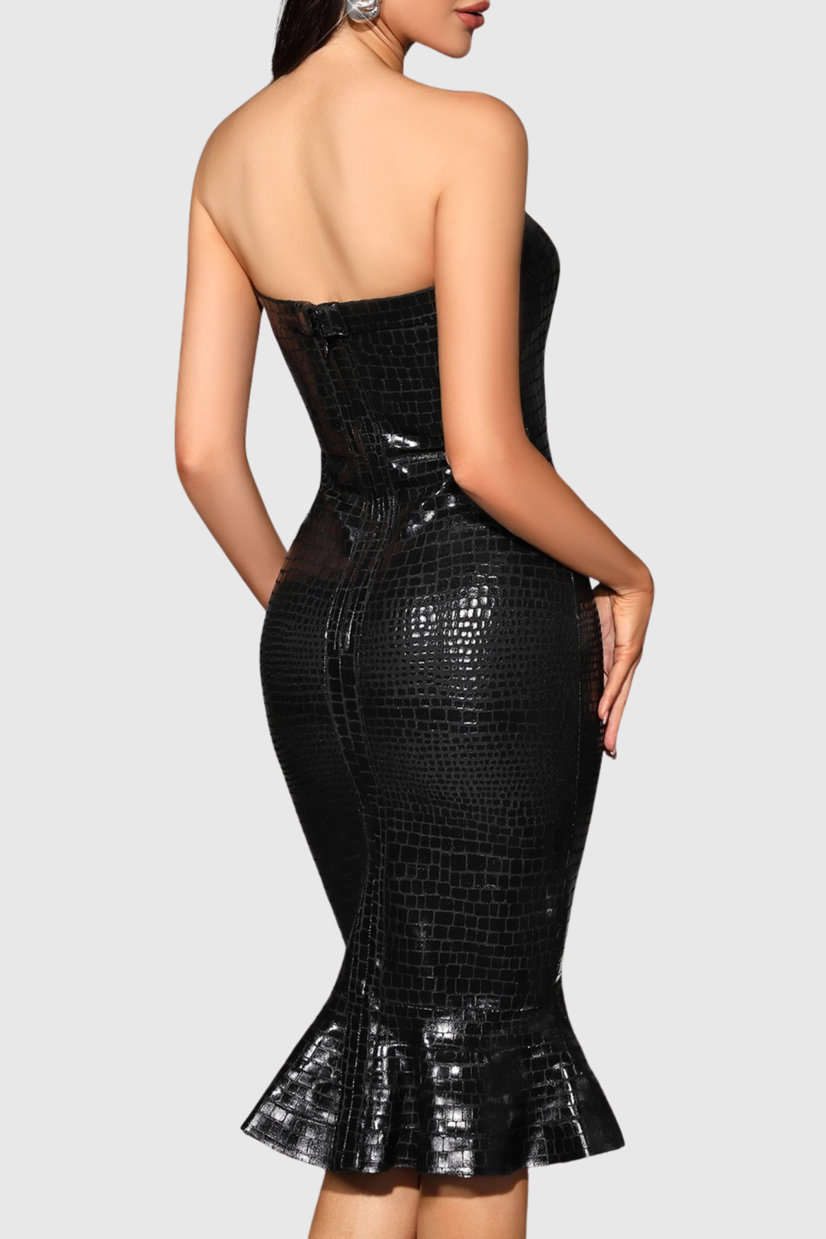 Ethan Straples Print Mini Bandage Dress - Crocodile