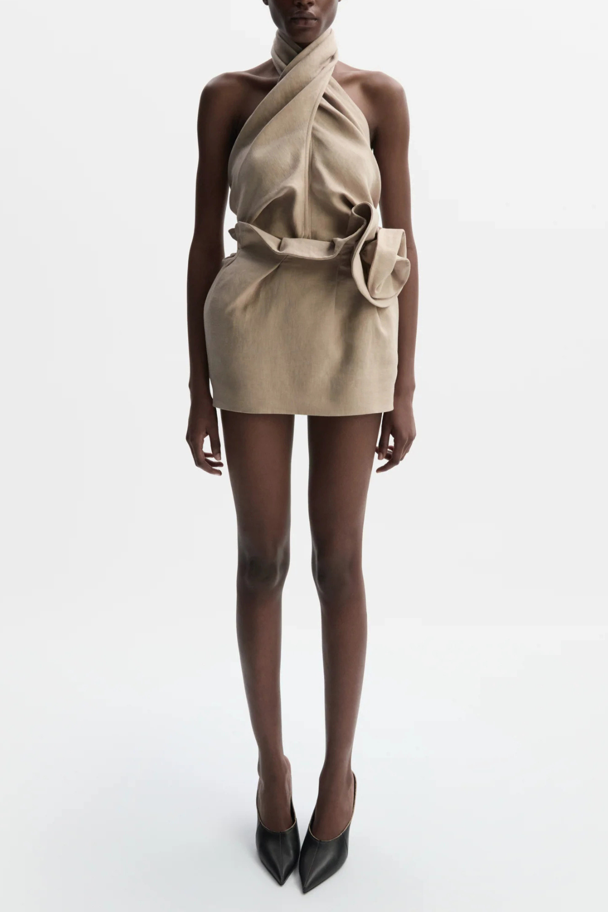 Eunika Halter Draped Top - Khaki