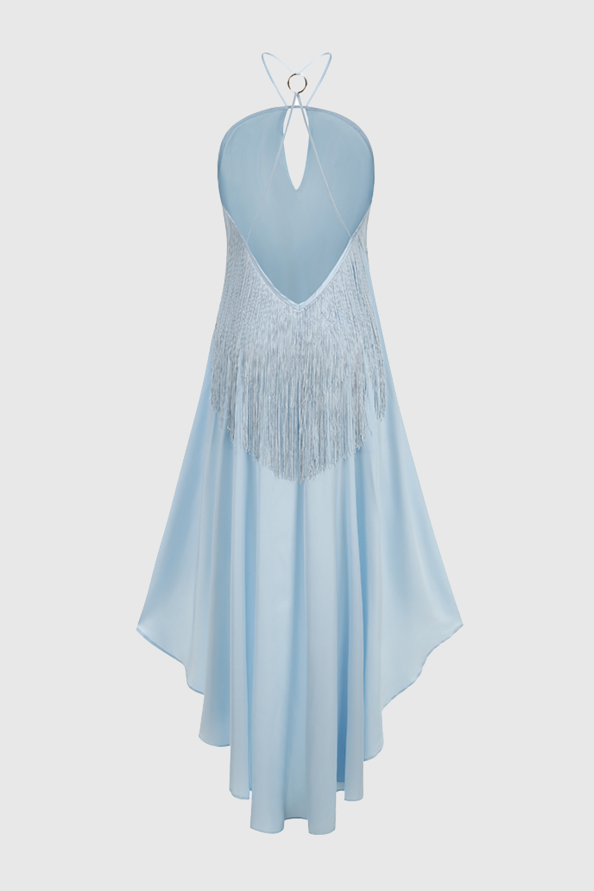 Evadne Halter Fringe Midi Dress