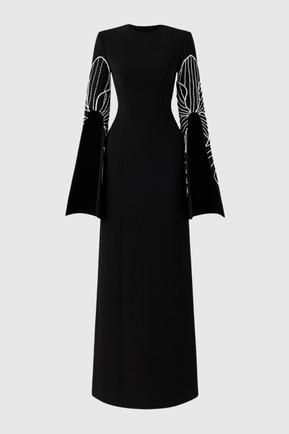Everat Crystal Embellished Split Sleeve Maxi Dress