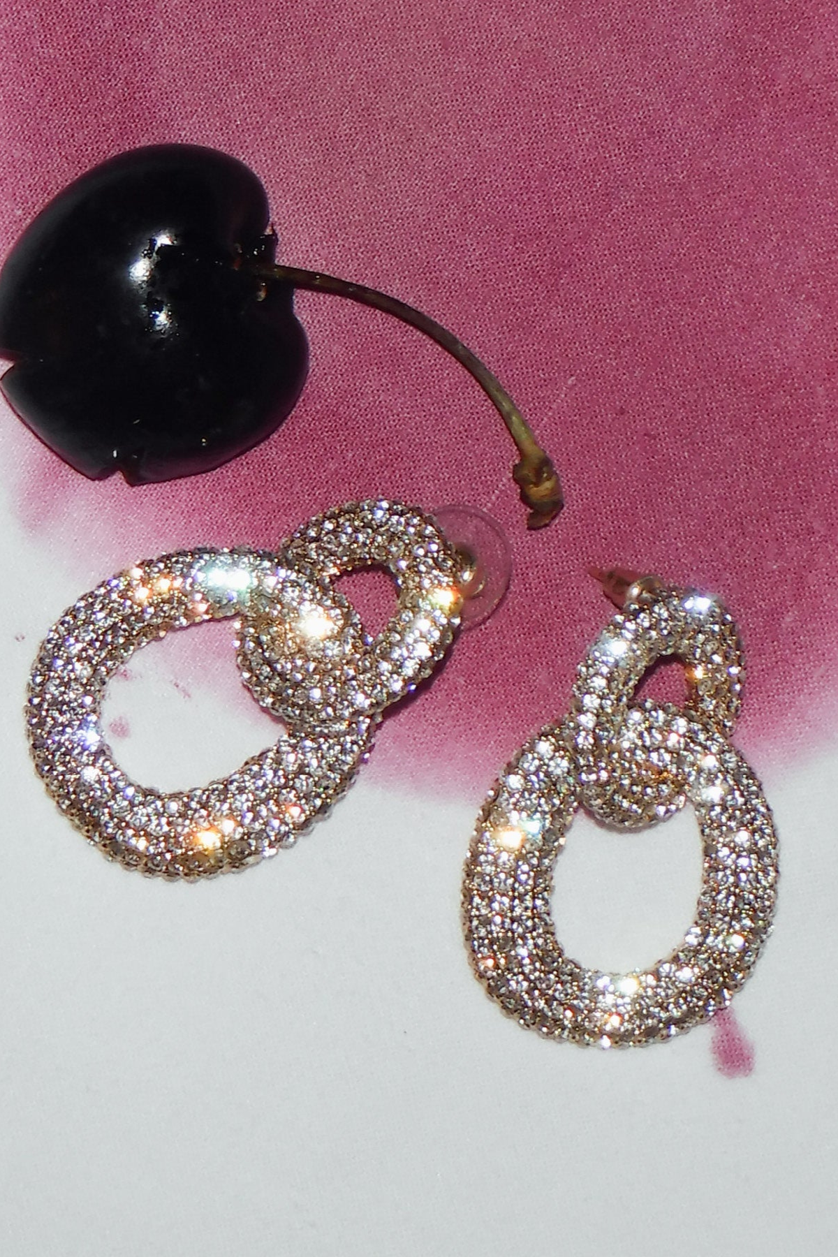 Evier Crystal Link Earrings - Gold