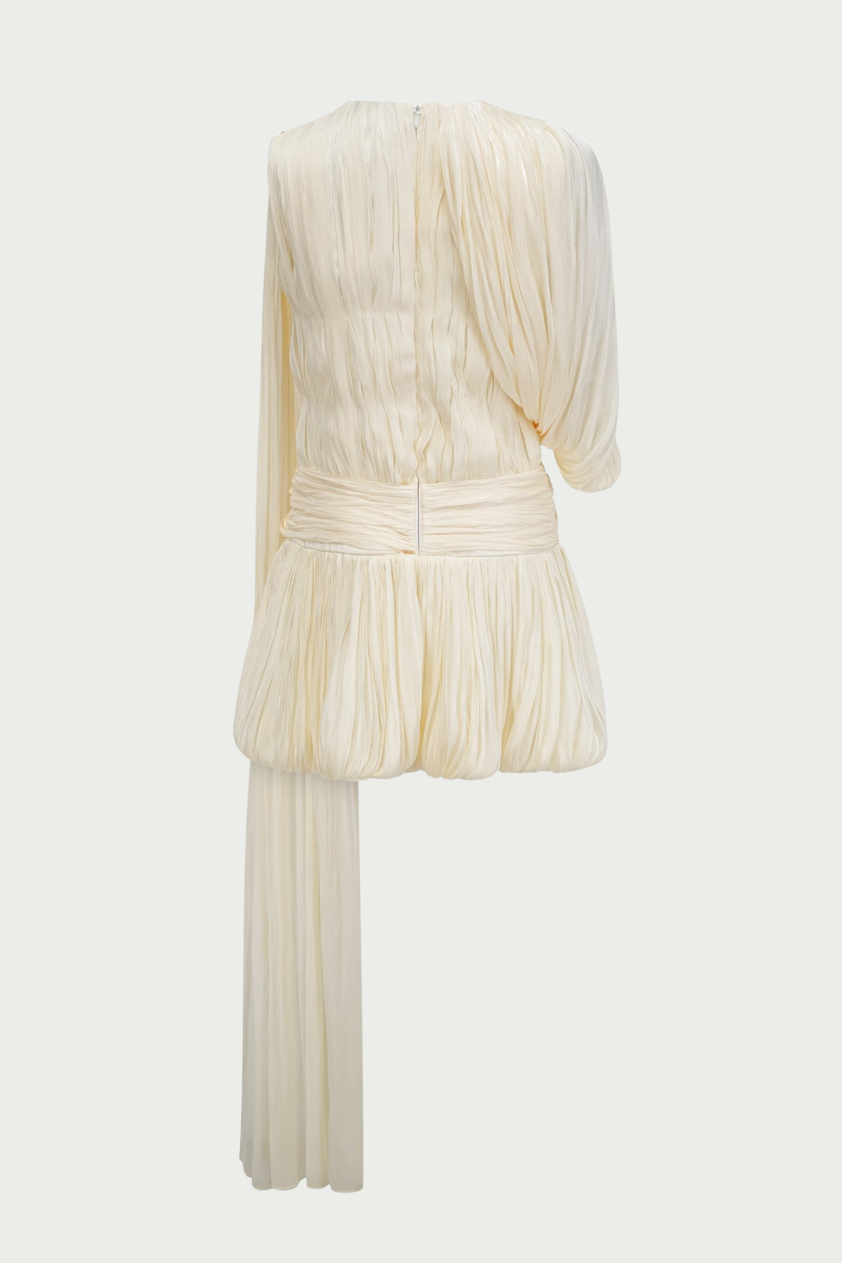 Evrar Asymmetric Pleated One Shoulder Mini Dress