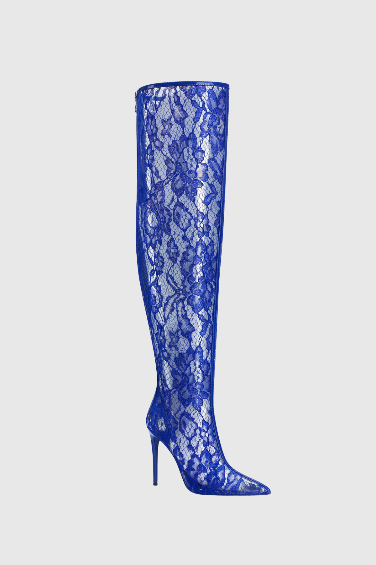 Fassiel Lace Knee High Boots - Blue