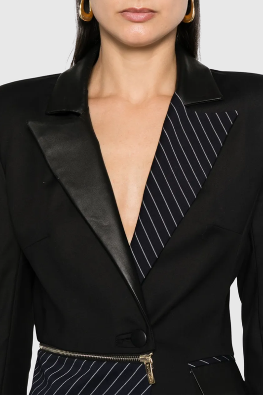 Fenia Asymmetric Zip Panelled Blazer