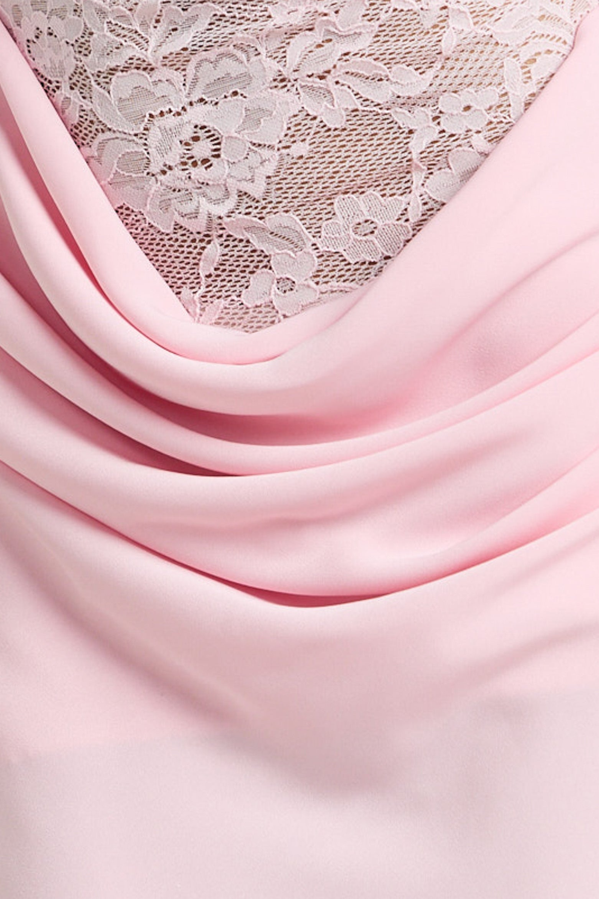 Gaela Lace Ruched Maxi Dress - Pink