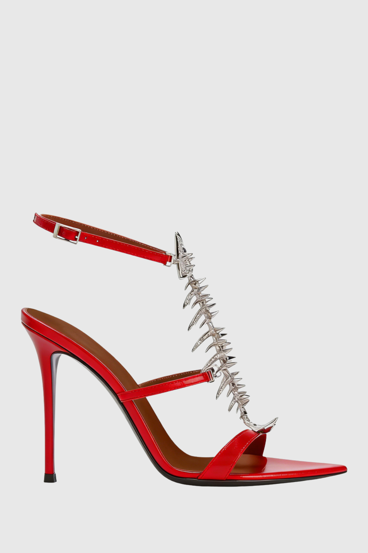 Gelia Fishbone Strap Sandals - Red