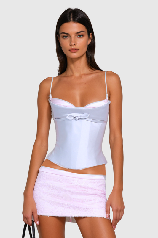 Glenette Bow Satin Corset