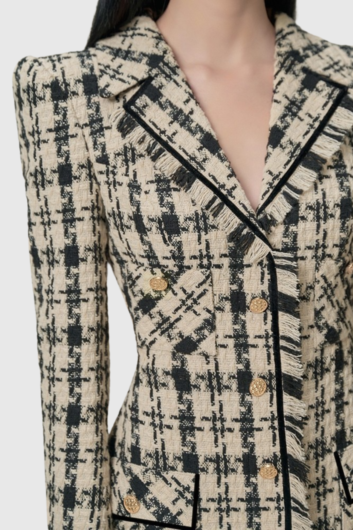 Halea Houndstooth Tweed Mini Dress