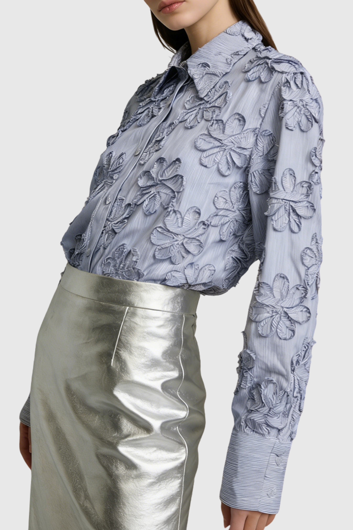 Halela Floral Appliqué Shirt