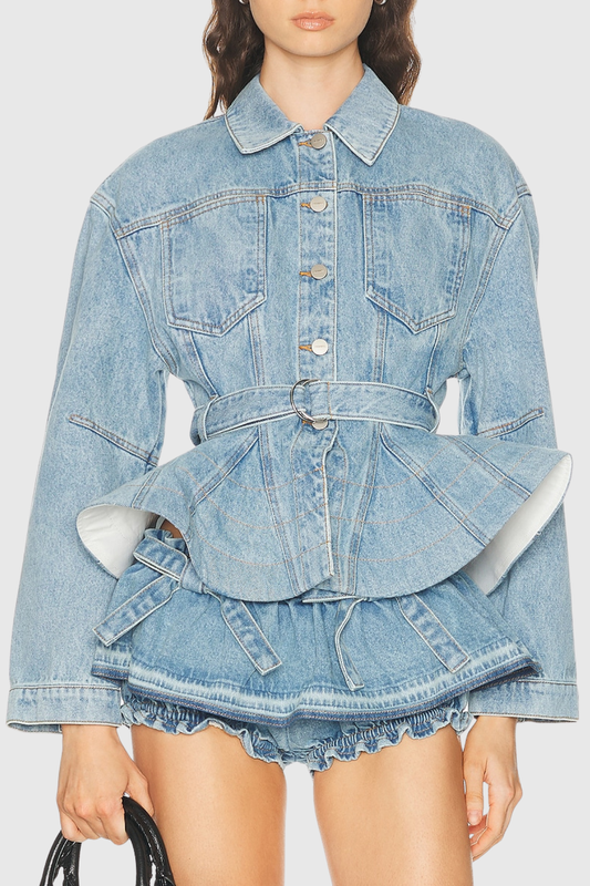 Hitania Ruffle Denim Jacket