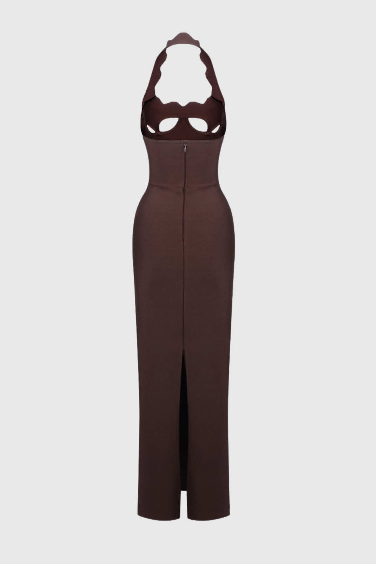 Ifuru Halter Cutout Maxi Bandage Dress - Brown