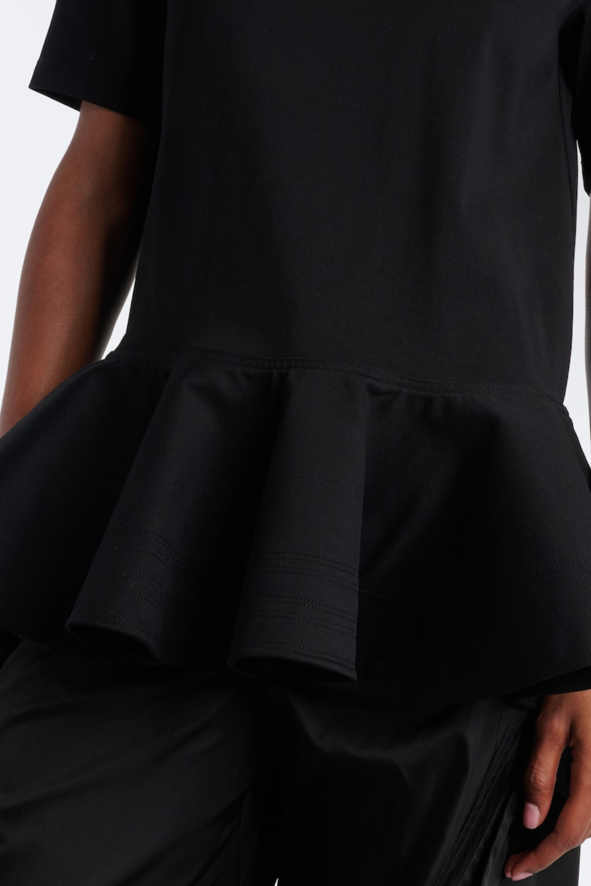 Iisara Peplum T-shirt - Black