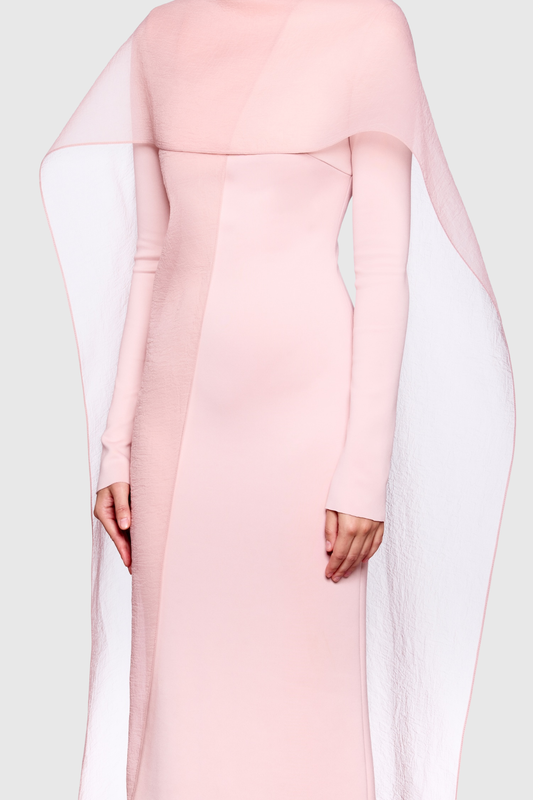 Iraseza Overlay Shawl Maxi Dress - Pink