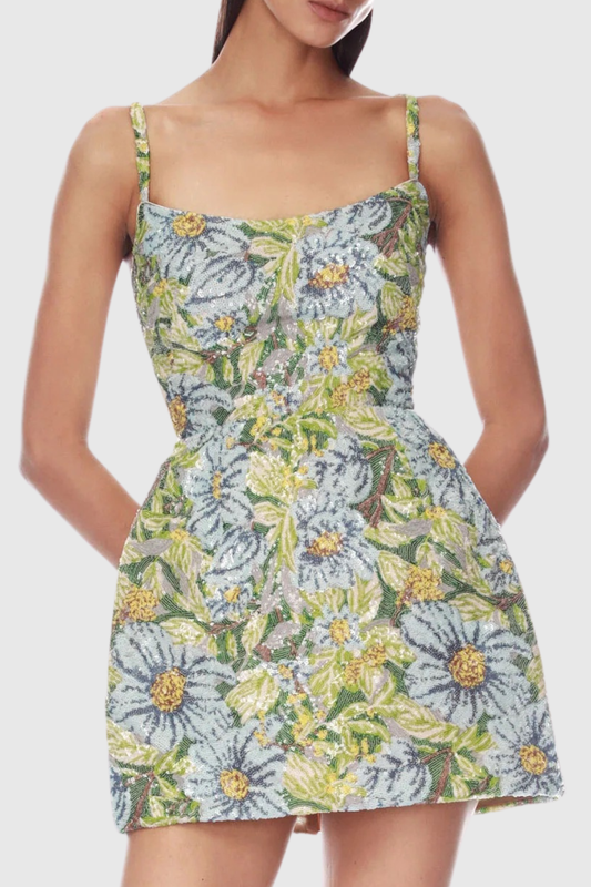 Iriea Floral Jacquard Mini Dress