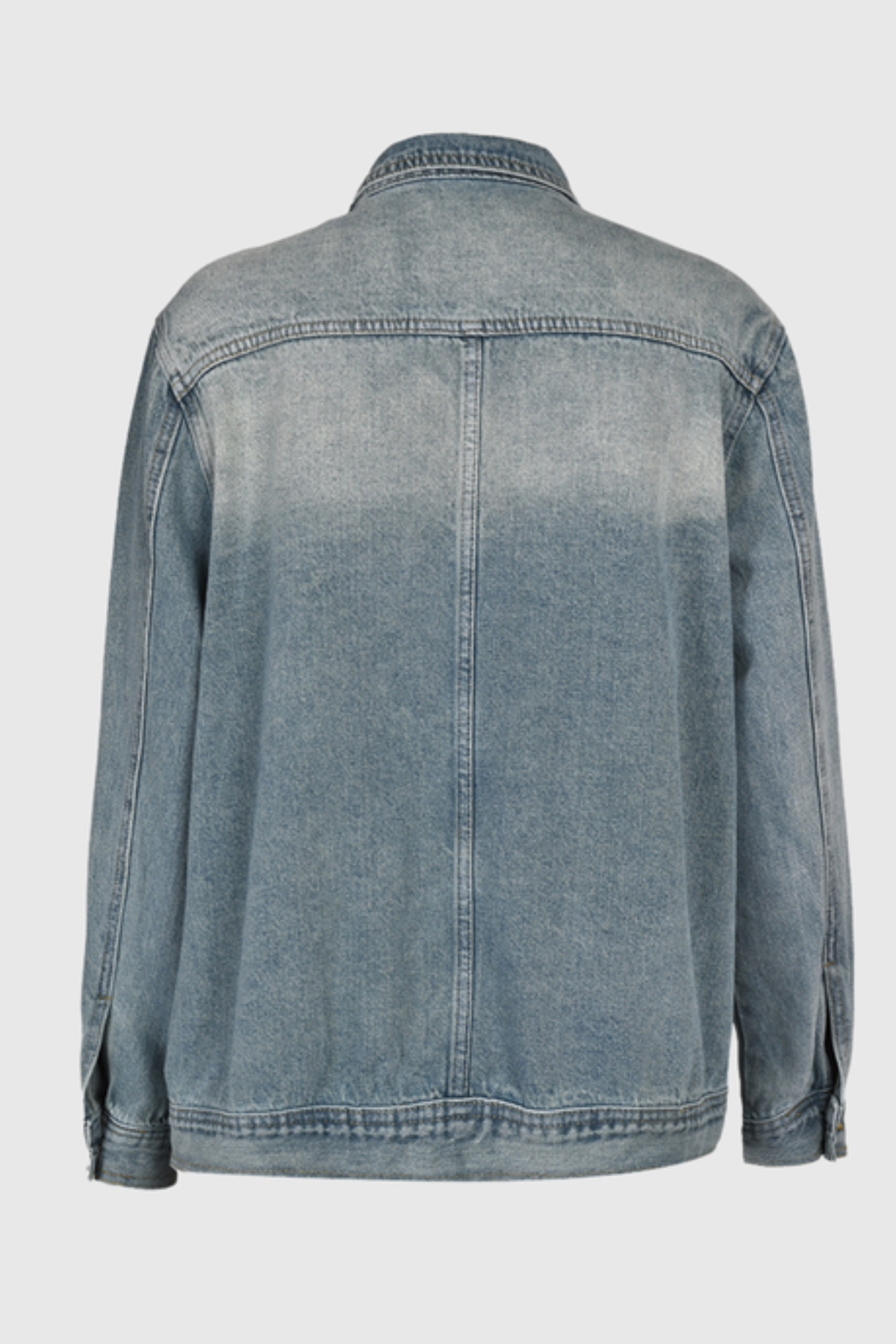 Ishia Asymmetric Deconstruct Denim Jacket - Blue