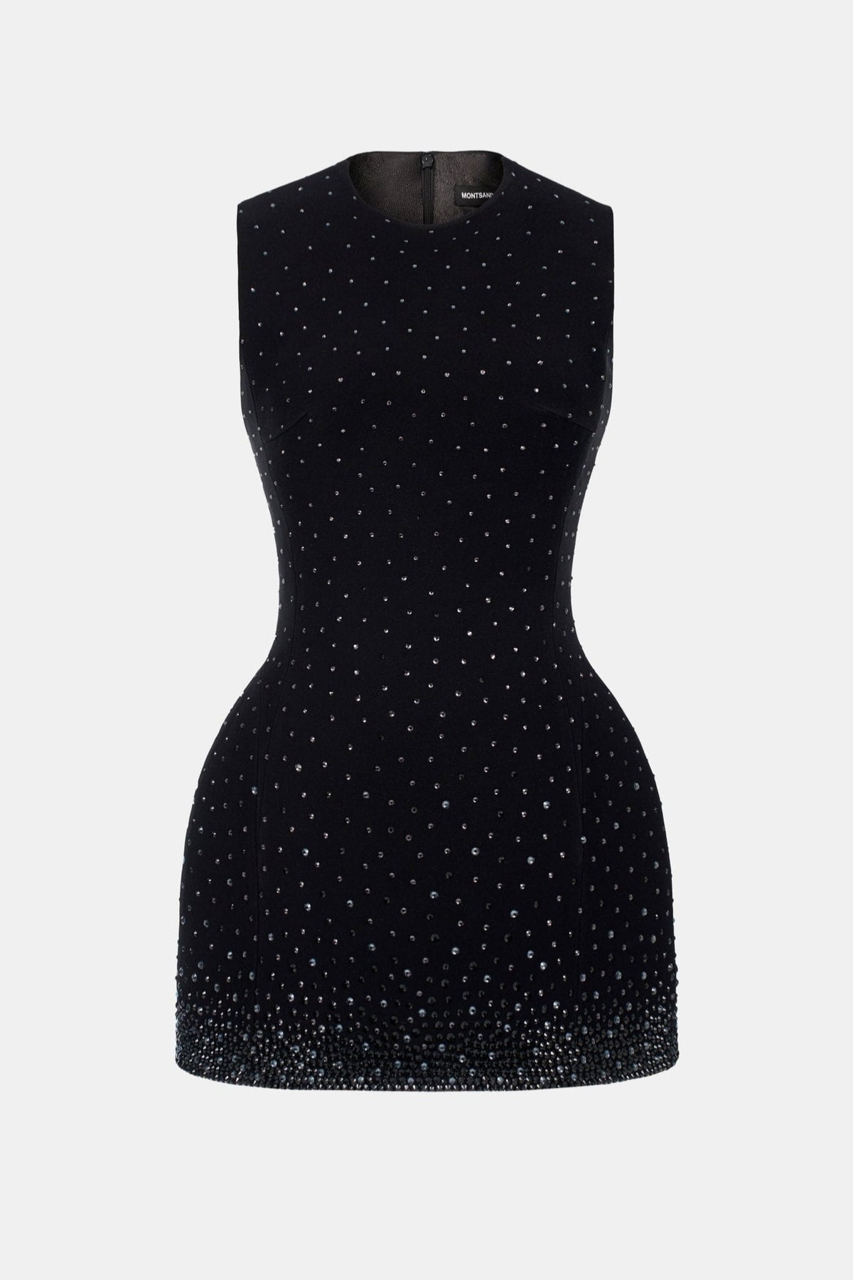 Jacara Crystal Sleeveless Mini Dress - Black