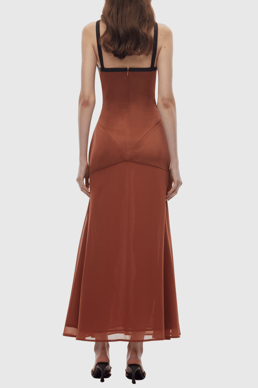 Jafna Halter Bow Satin Maxi Dress