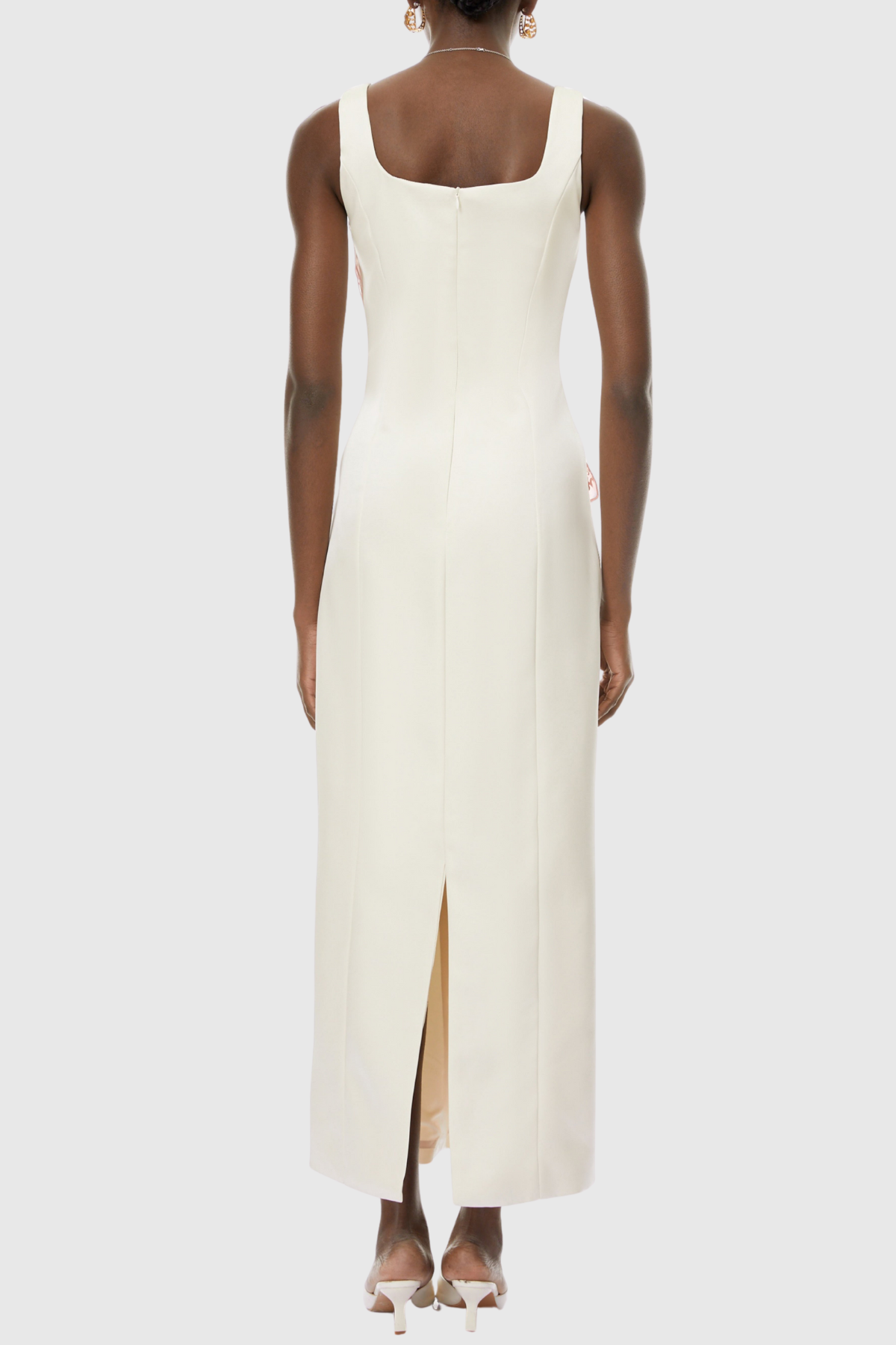Jireh Floral Embroidery Maxi Dress - Beige