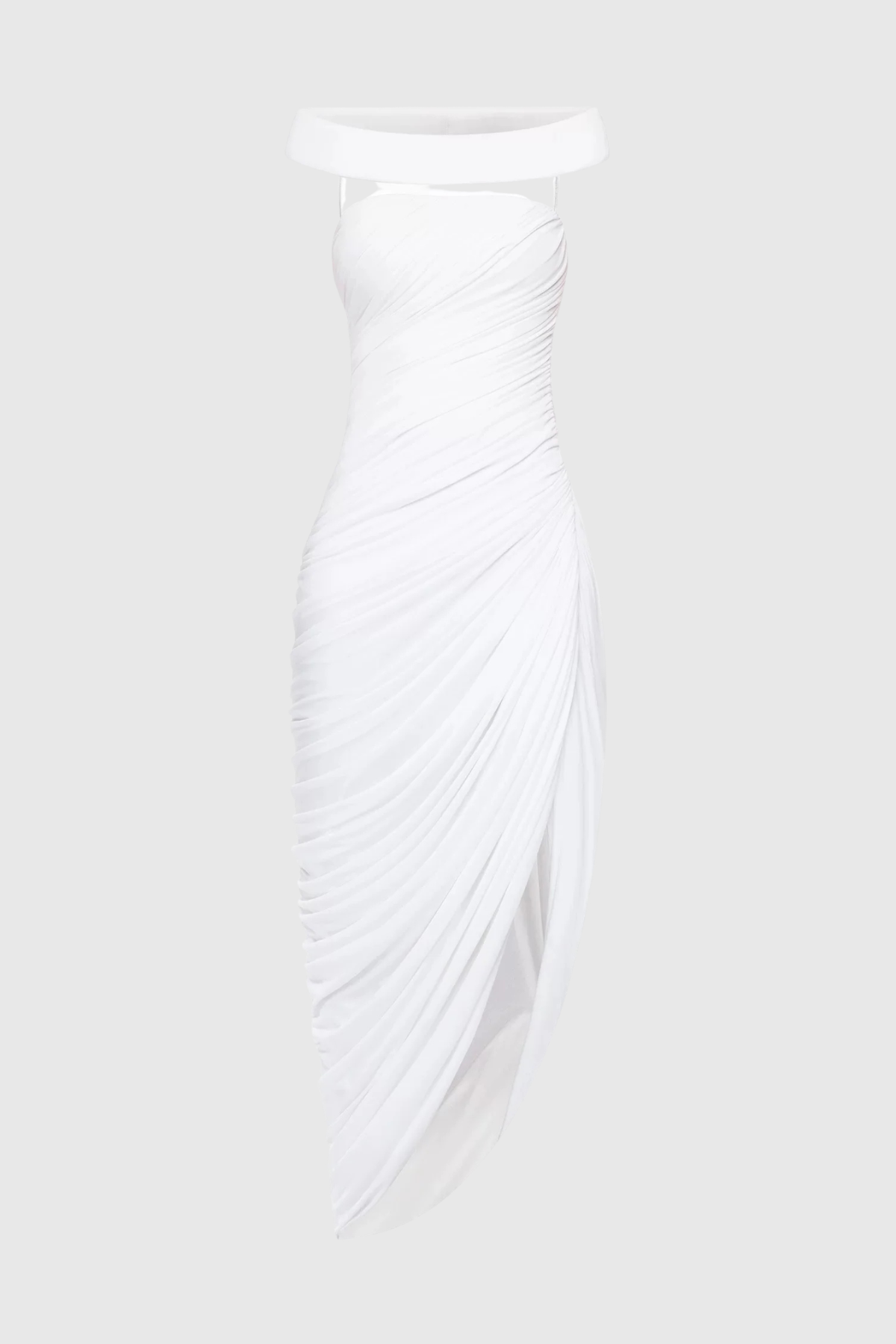 Josefina Off Shoulder Ruched Midi Dress - White
