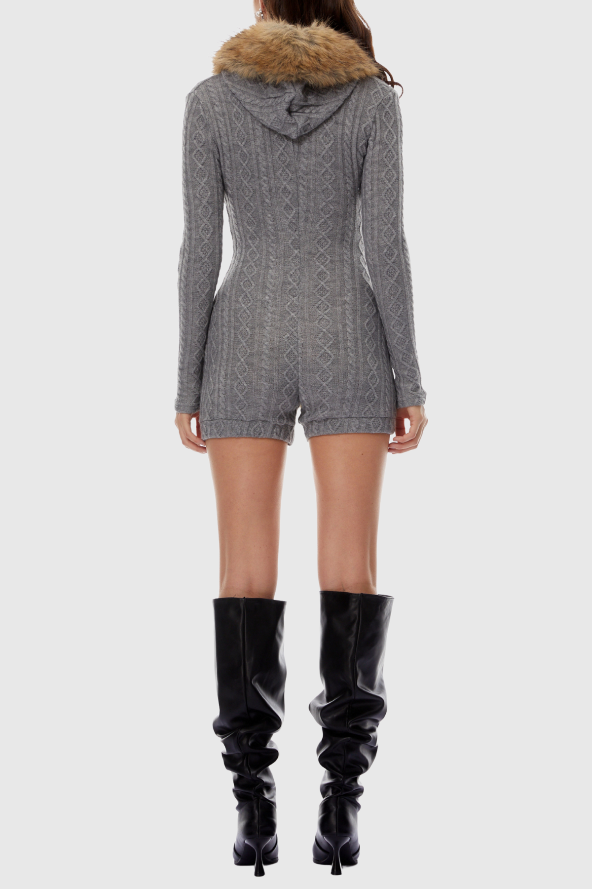 Julita Faux Fur Knit Playsuit