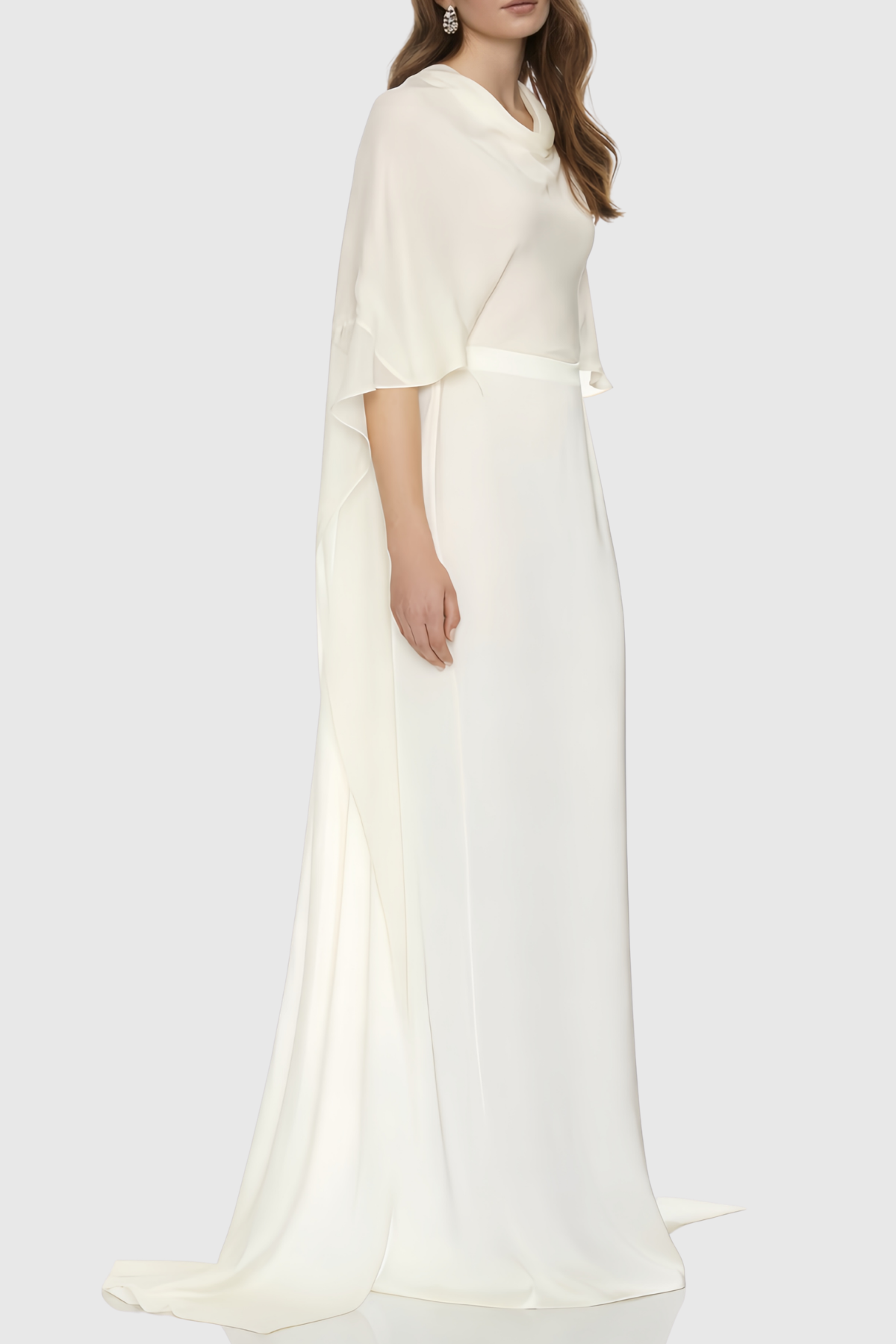 Kahlila Mesh Shawl Backless Maxi Dress