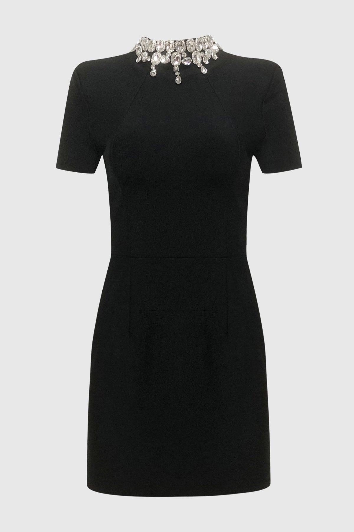 Karpo Crystal Embellished Mini Bandage Dress - Black