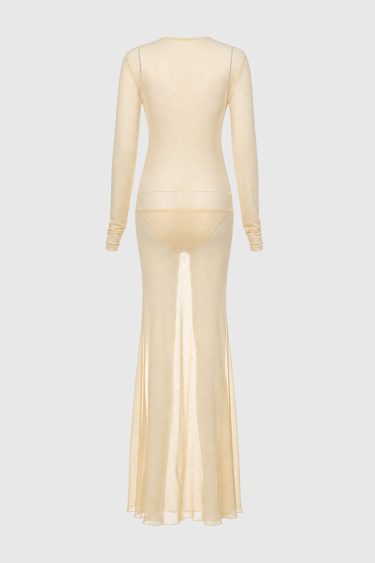 Kataria Cutout Semi-Sheer Draped Maxi Dress