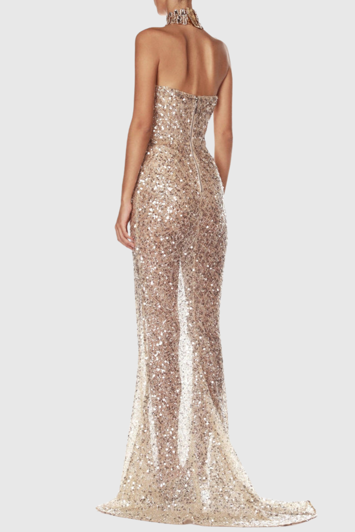 Kayo Sequin Strapless Maxi Dress
