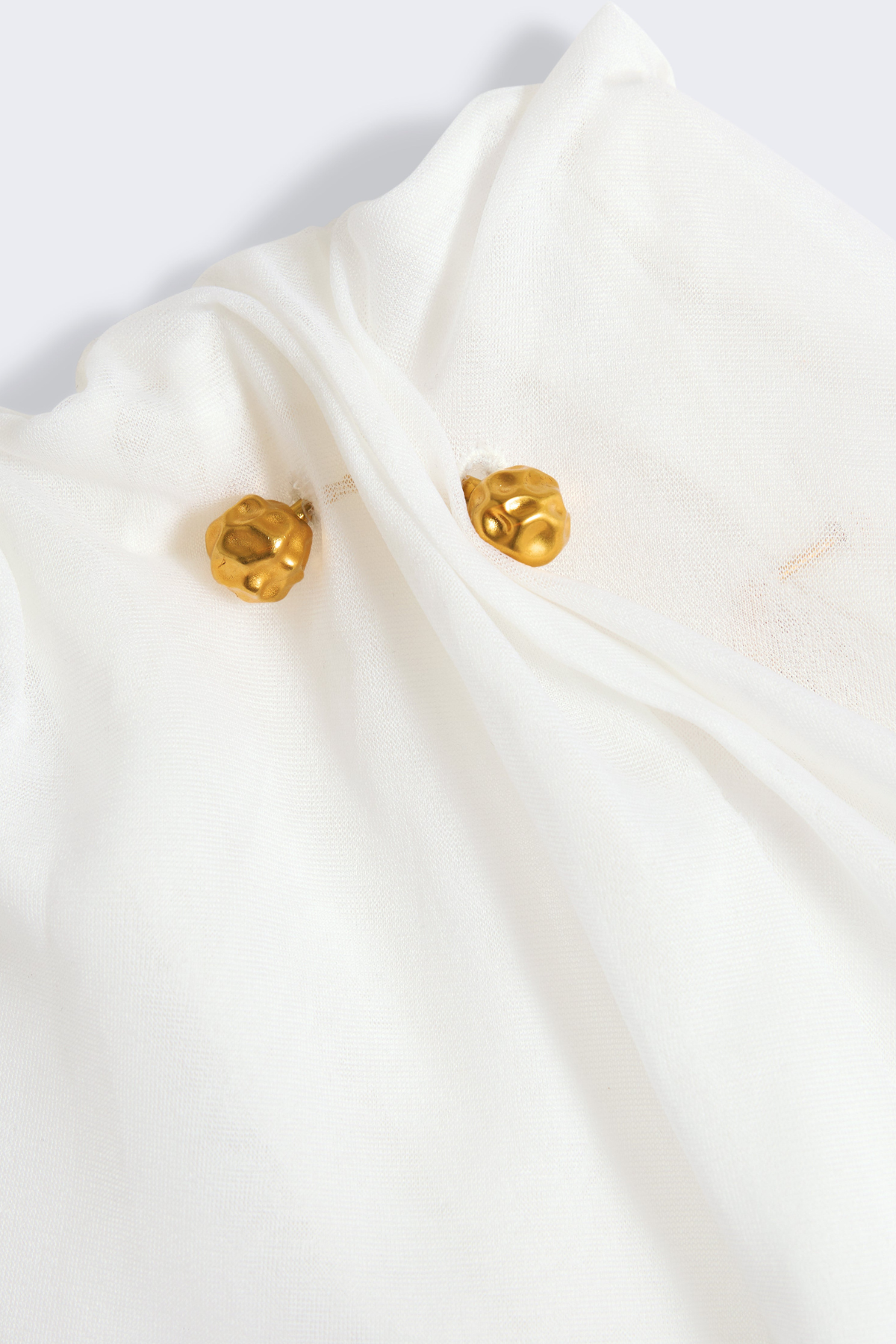 Kenjra Ruched Piercings Midi Dress - White