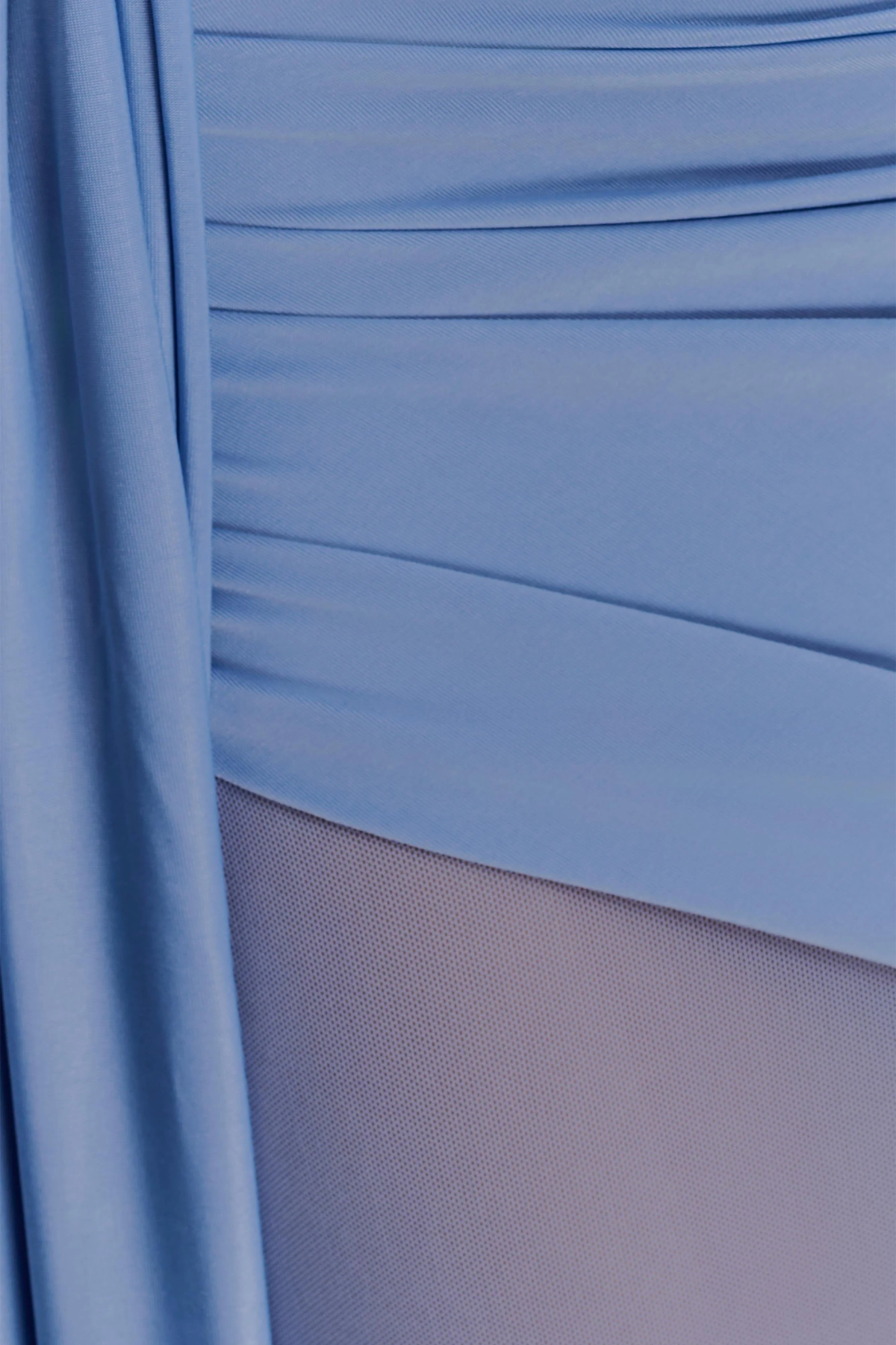 Kerra One Shoulder Ruched Maxi Dress - Blue