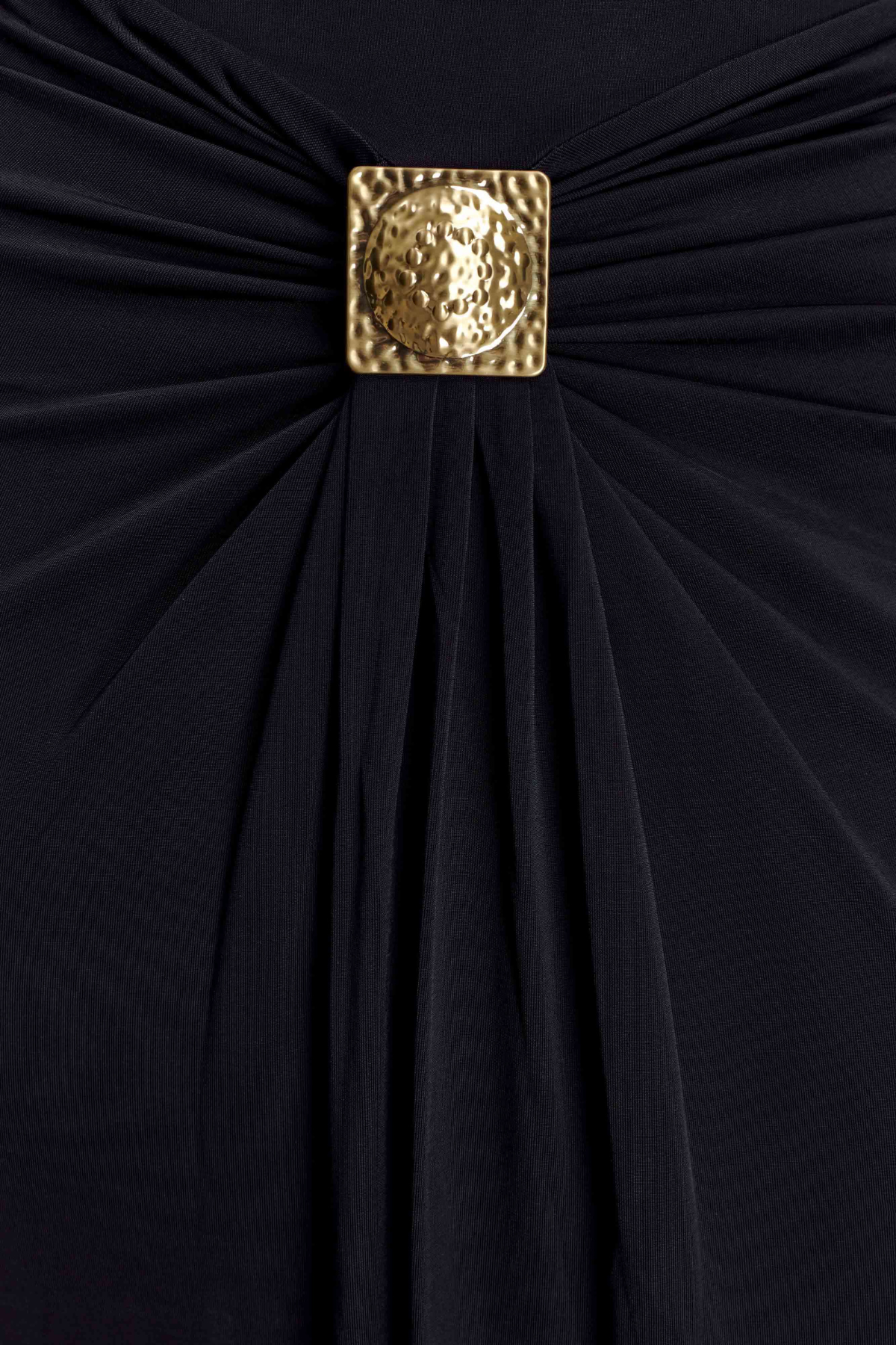 Kesar Halted Metal Embellished Maxi Dress - Black