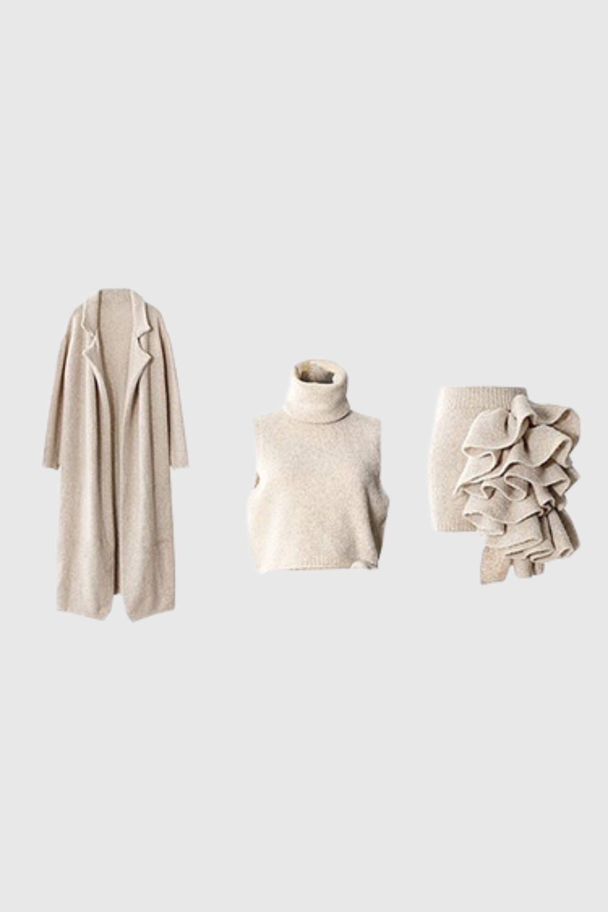 Khera Ruffle Knit Three Piece Set