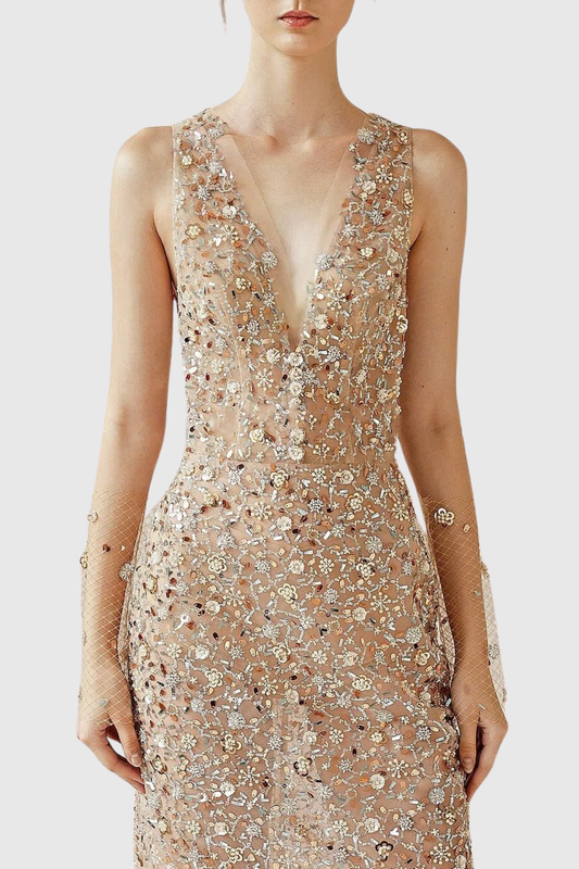 Kicolo Floral Embroidery Midi Dress