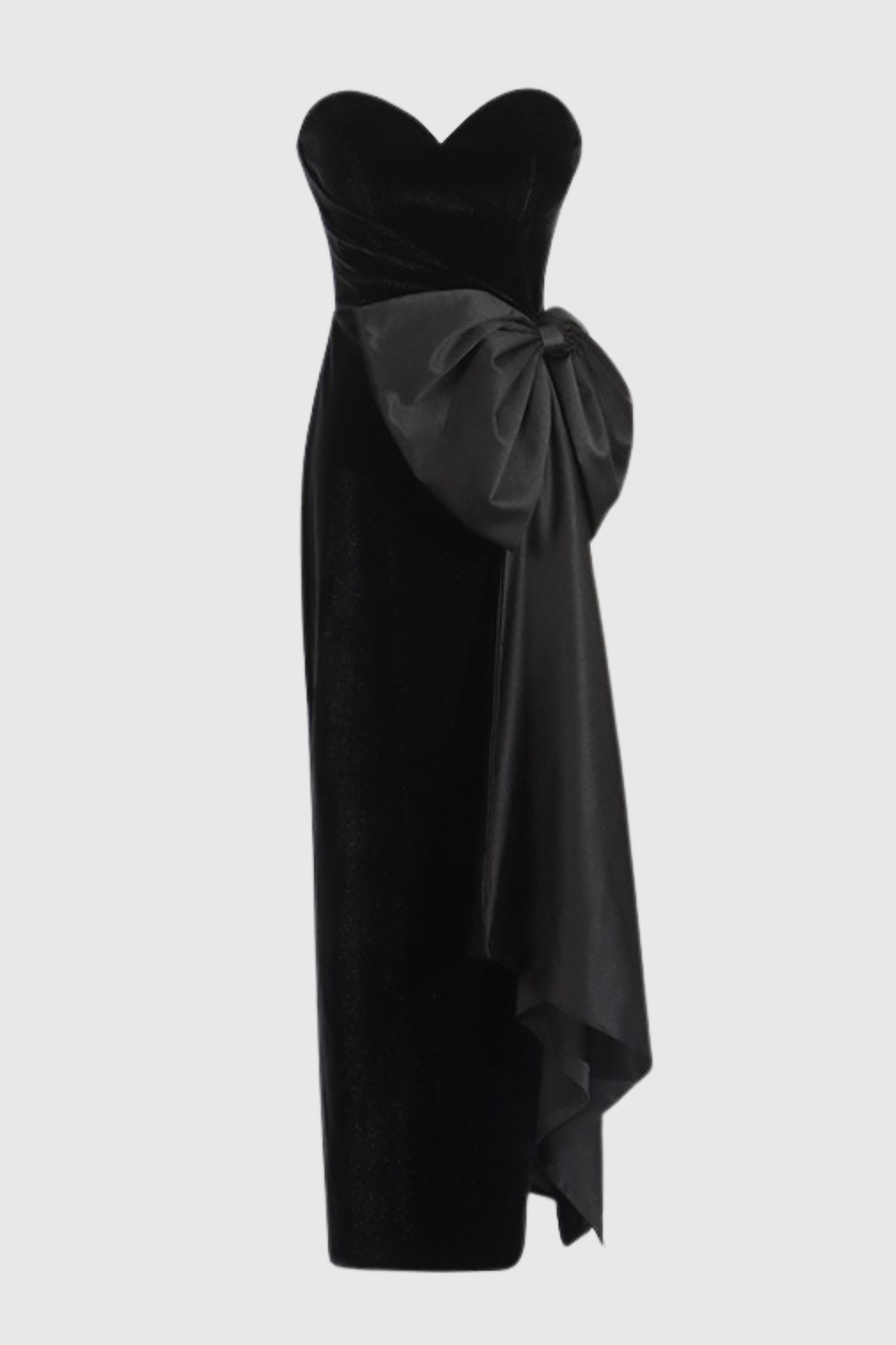 Kionna Velvet Bow-detail Split Midi Dress