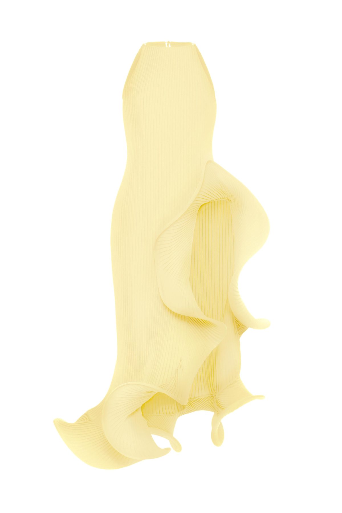 Kizzy Sleeveless Pleated Ruffle Midi Dress - Yellow